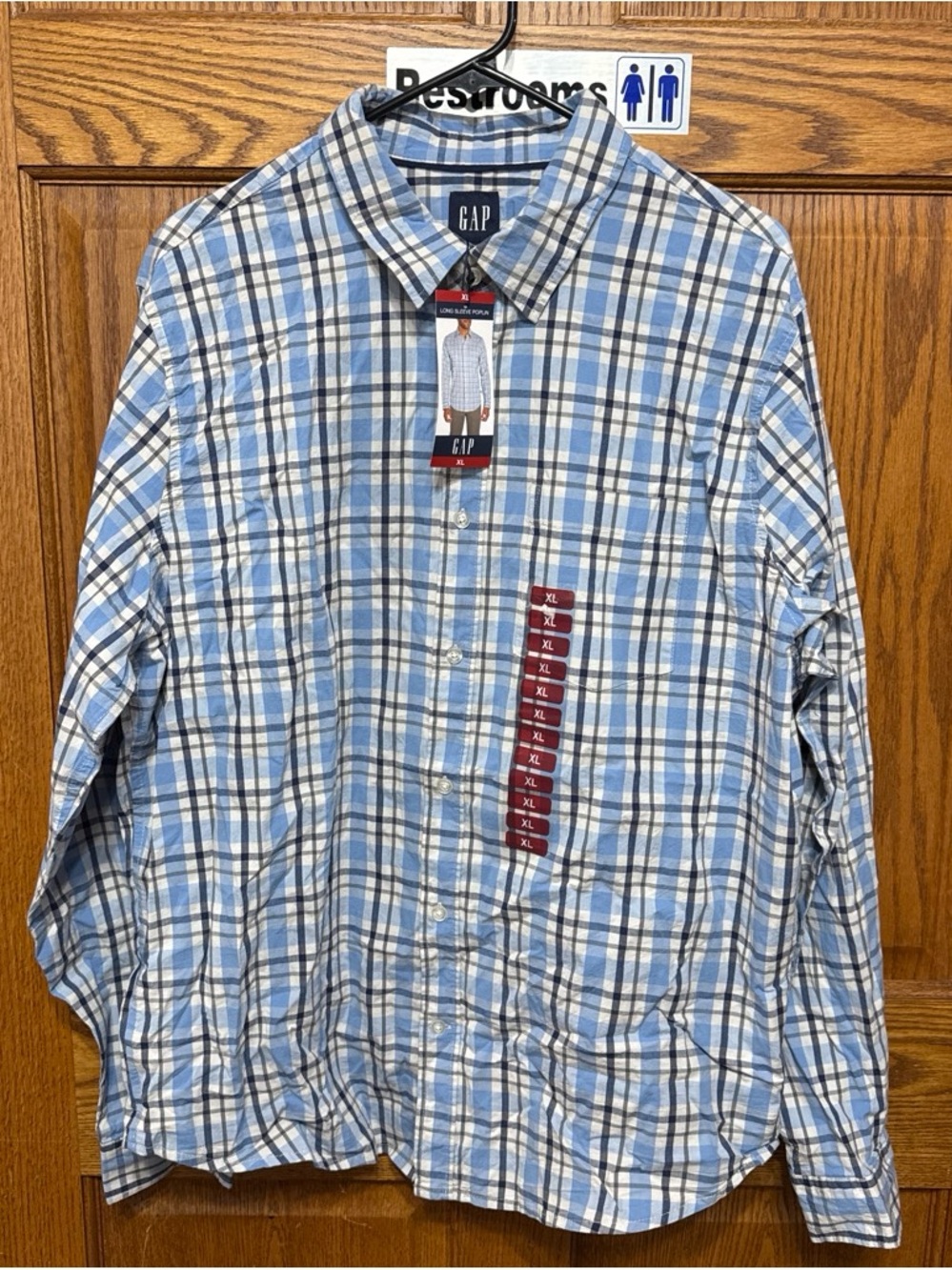 GAP Men’s XL Blue Plaid Button-Down Shirt